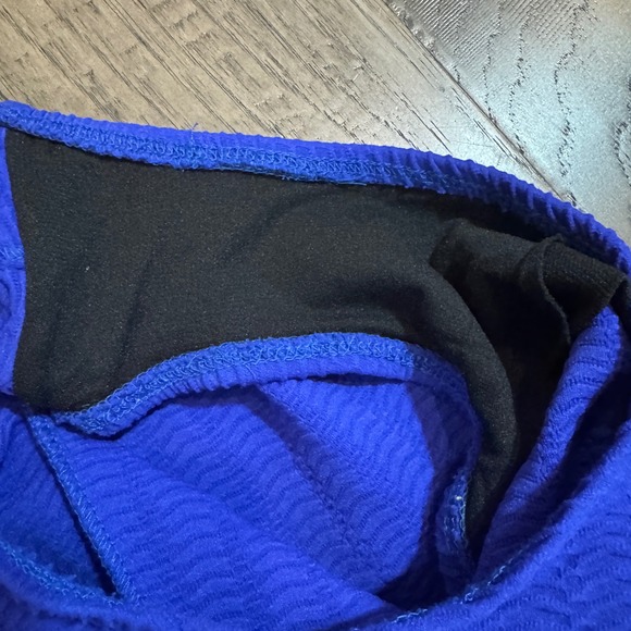 Vintage Anne Klein Blue One Piece Swimsuit Textured Size 10 USA Made - Picture 9 of 10